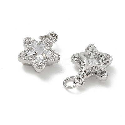 Brass Micro Pave Clear Cubic Zirconia Charms LS-CU-CBA9FFD-07P-1