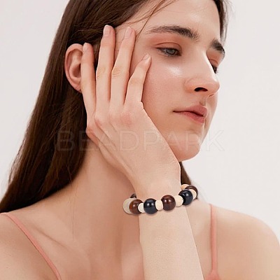 160Pcs 4 Colors Wood Beads WOOD-NB0002-92-1