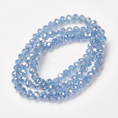 Electroplate Transparent Glass Beads Strands EGLA-A034-T4mm-T07-1