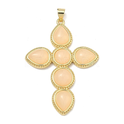 Brass Resin Pendants KK-A293-25G-02-1