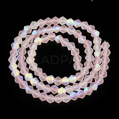 Imitate Austrian Crystal Bicone Frosted Glass Beads Strands EGLA-A039-T6mm-MB26-1