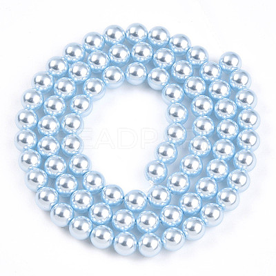 Baking Paint Pearlized Glass Pearl Bead Strands HY-N002-5mm-A05-1