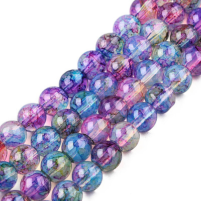 Baking Paint Glass Beads Strands DGLA-Q023-6mm-DB57-1