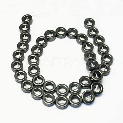 Non-magnetic Synthetic Hematite Beads Strands G-S081-14mm-1