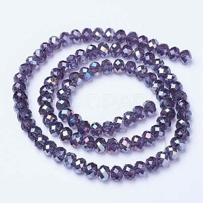 Electroplate Glass Beads Strands X-EGLA-A034-T8mm-B13-1