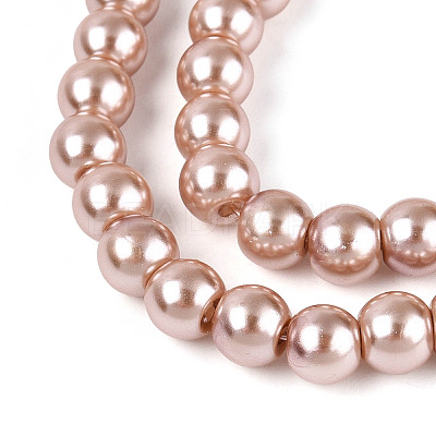 Baking Paint Pearlized Glass Pearl Round Bead Strands HY-Q003-6mm-11-A-1