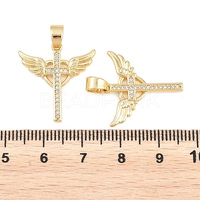 Easter Brass Micro Pave Clear Cubic Zirconia Pendants ZIRC-F148-14B-G-1