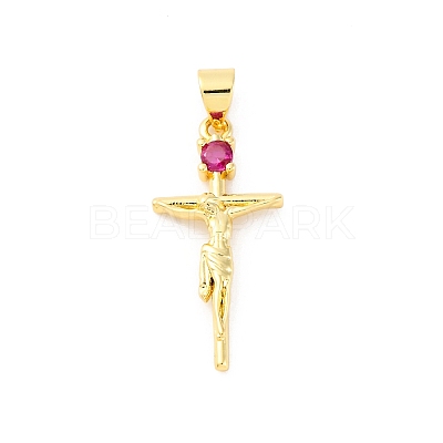 Brass Micro Pave Cubic Zirconia Pendants KK-S510-07G-1