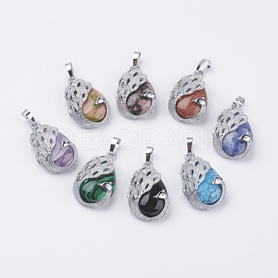 Natural & Synthetic Mixed Stone Pendants G-E442-04-1