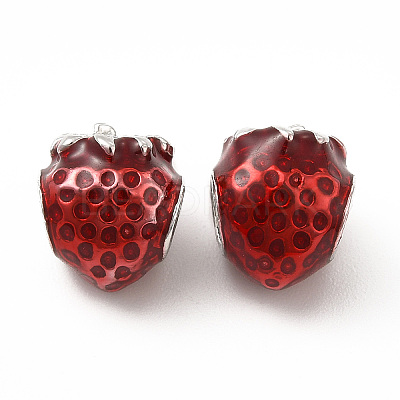 Rack Plating Alloy Enamel European Beads PALLOY-P289-45P-1