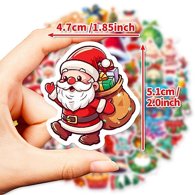 50Pcs Christmas Theme Cartoon Paper Stickers DIY-P085-05-1