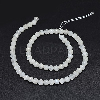 Natural Rainbow Moonstone Beads Strands G-F602-03-6mm-1
