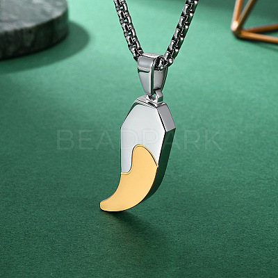 Duo Tone 304 Stainless Steel Pendant Necklaces for Men WGD7202-01-1