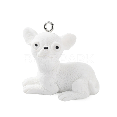 Opaque Resin Dog Pendants RESI-P033-A03-1