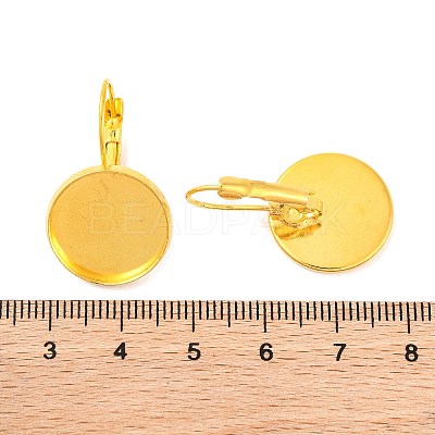 Brass Leverback Earring Findings KK-C1244-16mm-G-RS-1