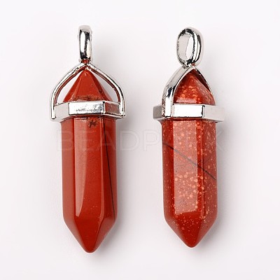 Natural Red Jasper Double Terminated Pointed Pendants X-G-F295-04D-1