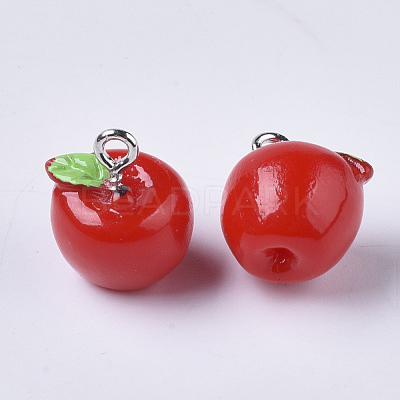 Apple Resin Charms X-RESI-R184-04A-1