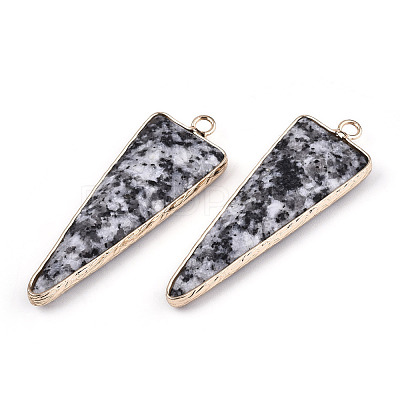 Natural Sesame Jasper Pointed Pendants G-N326-56B-1
