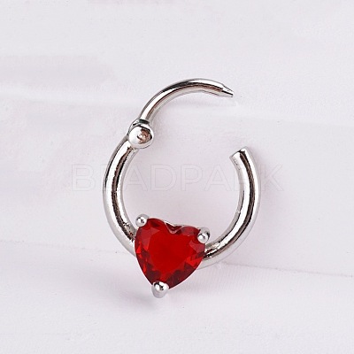 316L Stainless Steel Micro Pave Cubic Zirconia Hoop Nose Rings WG5D603-06-1