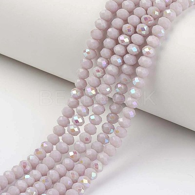 Electroplate Opaque Solid Color Glass Beads Strands EGLA-A034-P1mm-L08-1