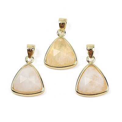 Natural Yellow Quartz Pendants G-O176L-12G-1