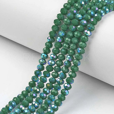 Electroplate Opaque Solid Color Glass Beads Strands LS-EGLA-A044-P8mm-L09-1