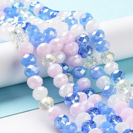 Glass Beads Strands EGLA-A034-M8mm-18-1