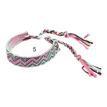 Cotton Braided Wave Pattern Cord Bracelet FIND-PW0013-002E-1