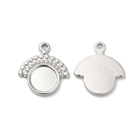 Non-Tarnish 304 Stainless Steel Pendant Cabochon Settings STAS-H214-26P-1