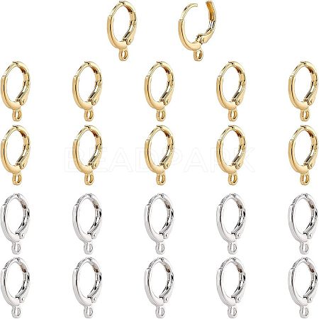 Brass Huggie Hoop Earring Findings KK-NB0002-27-1