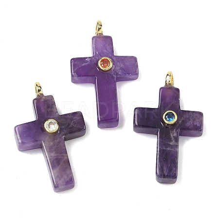 Natural Amethyst Pendants G-B180-01G-02-1
