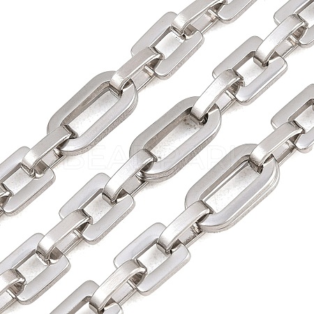 201 Stainless Steel Oval with Square Link Chains CHS-H118-16P-1