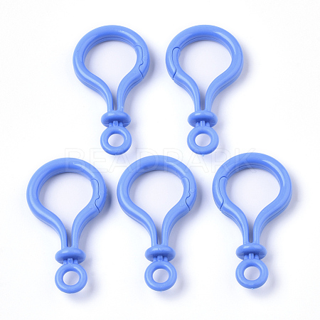 Opaque Solid Color Bulb Shaped Plastic Push Gate Snap Keychain Clasp Findings KY-T021-01C-1