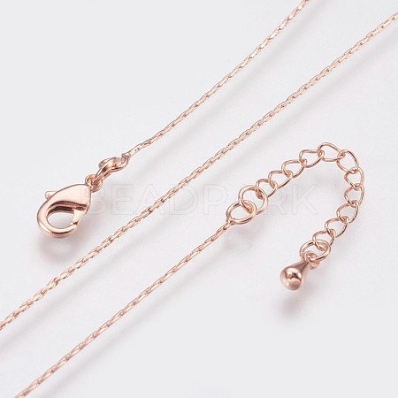 Long-Lasting Plated Brass Coreana Chain Necklaces NJEW-K112-08RG-NF-1