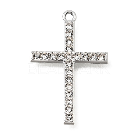 UV Plating Alloy Crystal Rhinestone Pendants RB-CBAD37D-18P-1