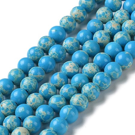 Synthetic Imperial Jasper Dyed Beads Strands G-D077-A01-01J-1