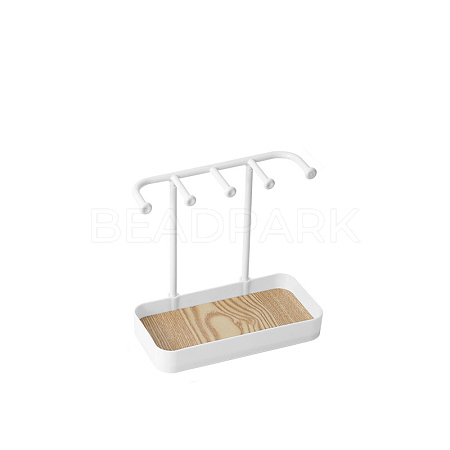 PP Necklace Display Stands with Wooden Tray PW-WG356B9-01-1