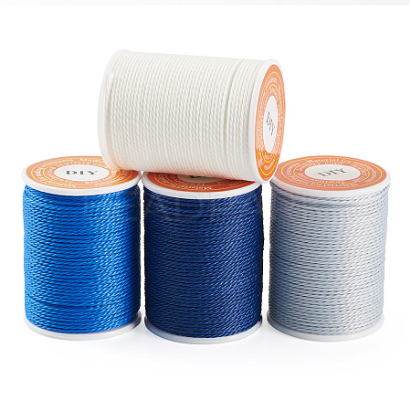 4 Rolls 4 Colors Round Waxed Polyester Cord YC-TA0001-21B-1