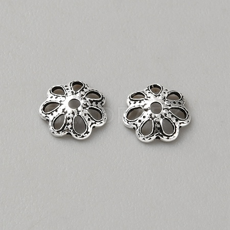 Retro 925 Sterling Silver Bead Caps STER-WH0007-17E-AS-1