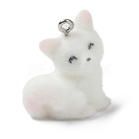 Flocky Opaque Resin Pendants LS-RESI-G105-04H-1