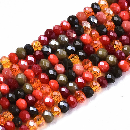 Electroplate Mixed Color Glass Beads Strands X-GLAA-T006-07-B01-1