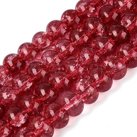 Crackle Transparent Glass Beads Strands GLAA-N074-02B-04-1