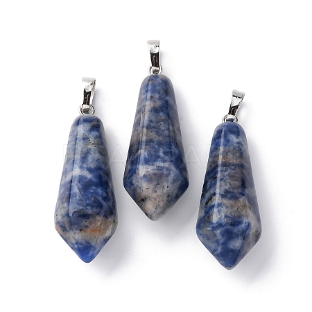Natural Sodalite Pointed Pendants G-I314-02P-05A-1
