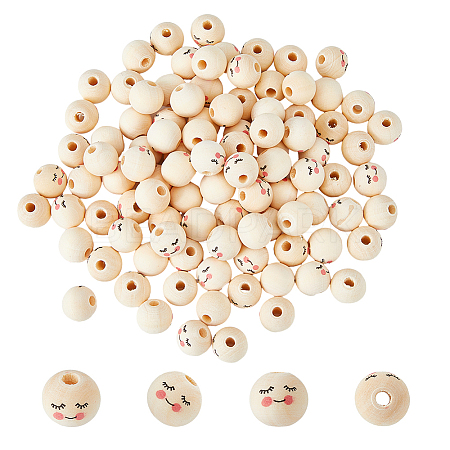 DICOSMETIC 100Pcs Natural Wood European Beads WOOD-DC0001-09-1