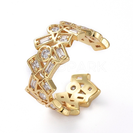 Adjustable Brass Cuff Finger Rings X-RJEW-G096-24G-1