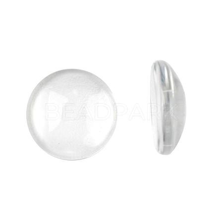 Transparent Glass Cabochons X-GGLA-R026-12mm-1