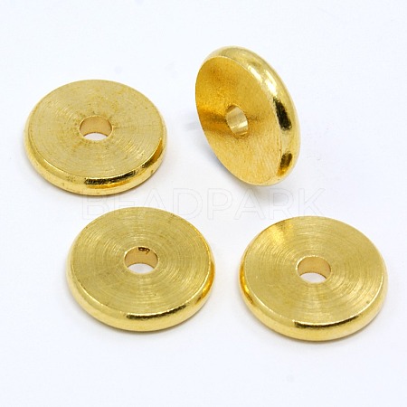 Flat Round Brass Spacer Beads KK-N002A-C-1