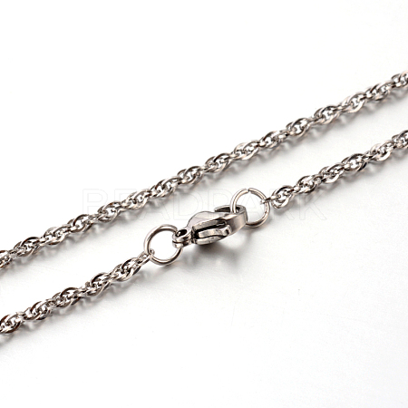 304 Stainless Steel Rope Chain Necklaces STAS-M174-011P-B-1