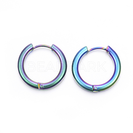 Ion Plating(IP) 304 Stainless Steel Huggie Hoop Earrings LS-EJEW-F111-20mm-Y-1