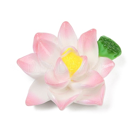 Opaque Resin Flowers Cabochons RESI-R463-02B-1